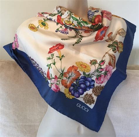 gucci floral and star silk scarf pink blue|gucci scarf unisex.